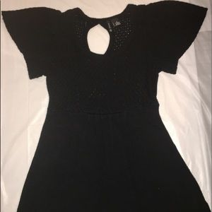 New Direction-blk fit & flare sweater dress